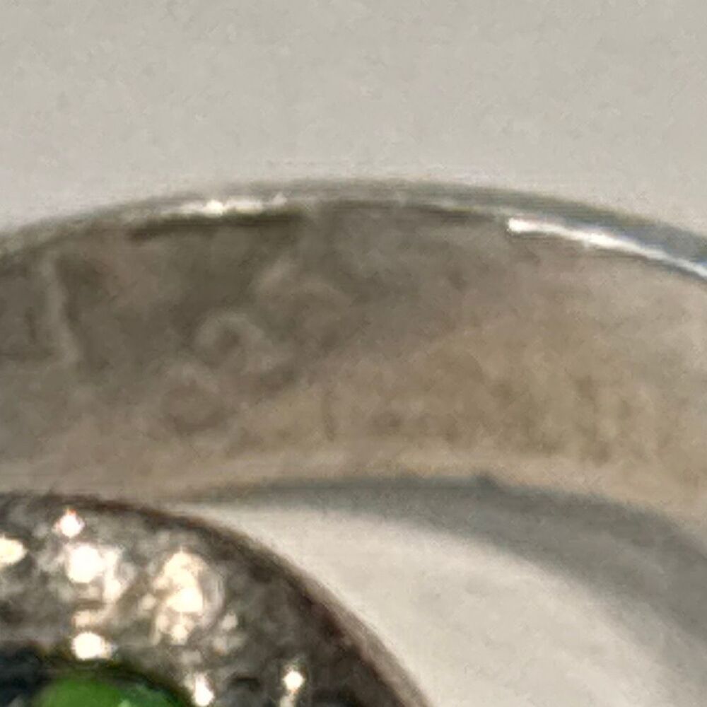 Green Mojave turquoise & 925 sterling silver ring Sz 5.5 copper vein 4.94g 15x11 - Picture 7 of 7